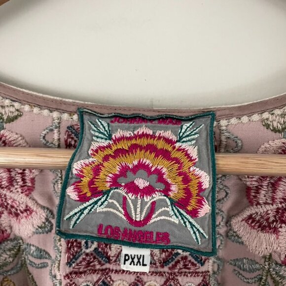 Johnny Was Cherelle Floral Embroidered Velvet Drape Top Size XXL Petite - Picture 3 of 8